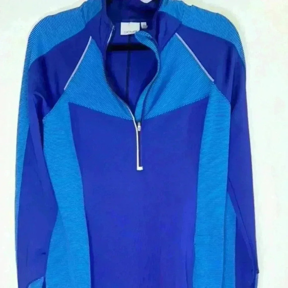 Athleta Blue‎ Momentum Half Zip Long Sleeve Athletic Athleisure Jacket Women’s - Picture 1 of 3